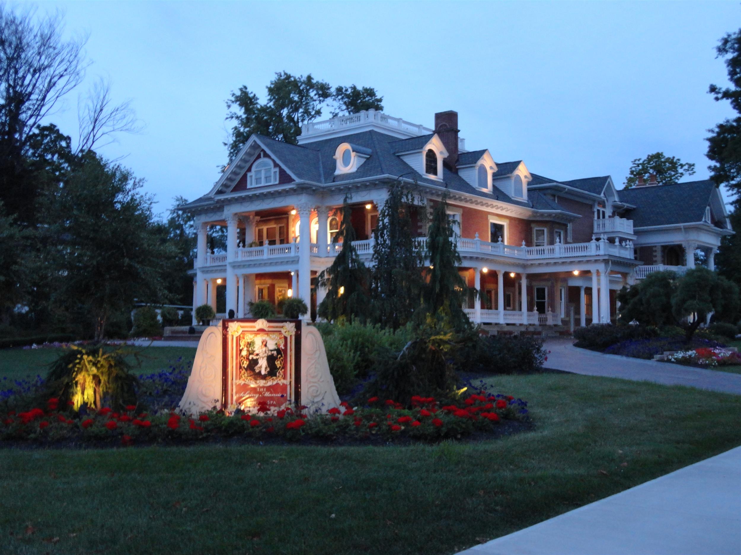 Sebring Mansion Inn and Spa exterior at dusk